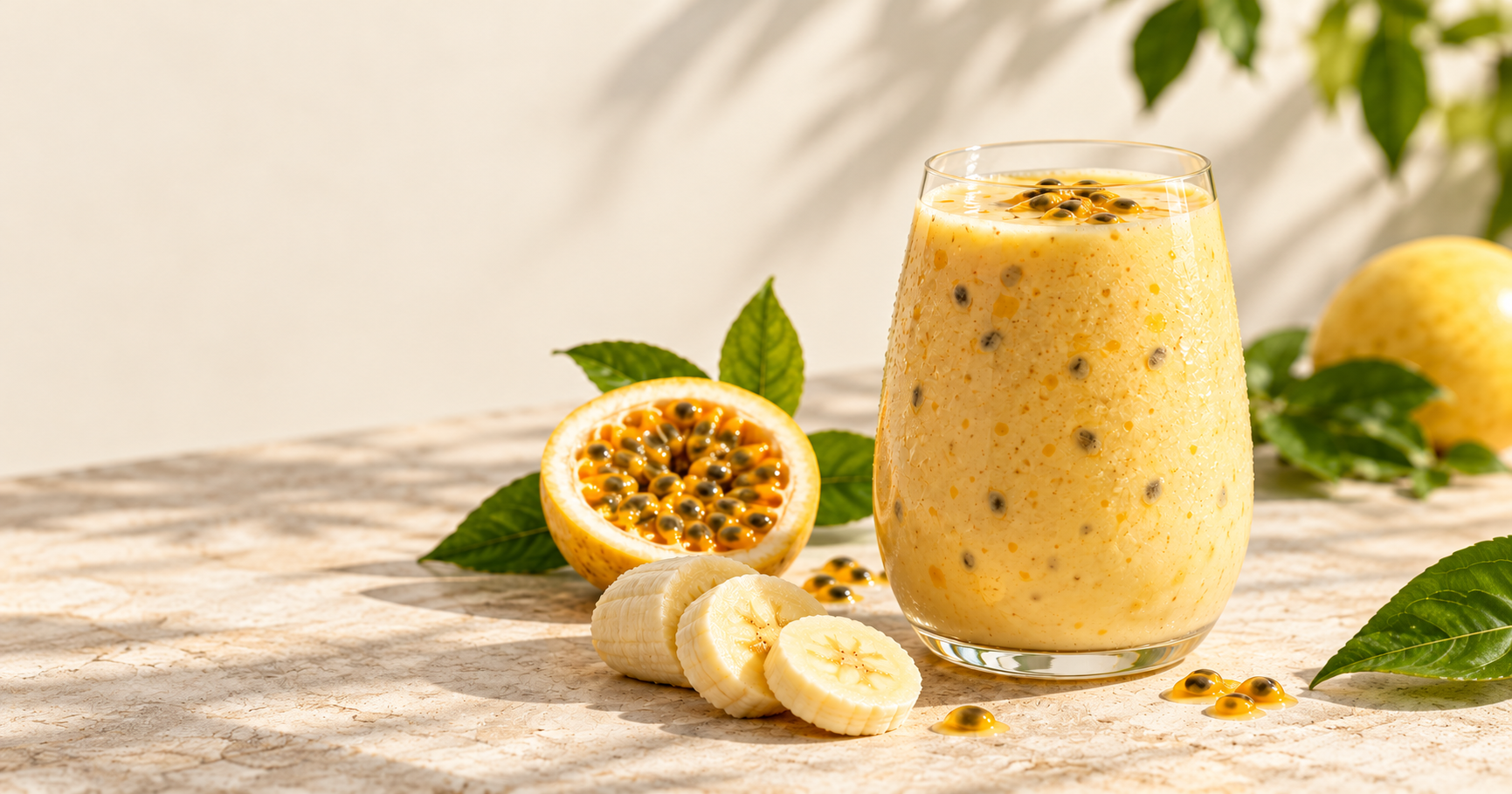 Smoothie de maracujá, banana e iogurte: uma receita cremosa para a primavera